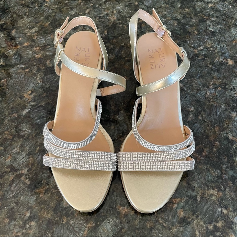 Strappy Sandals with Rhinestone Details
